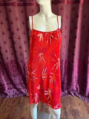 Vintage Jaclyn Smith Tropical Pleated Slip Dress Size Medium